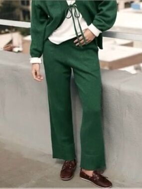 Free people Beach Solar Sweater Knit Pants Pine Green